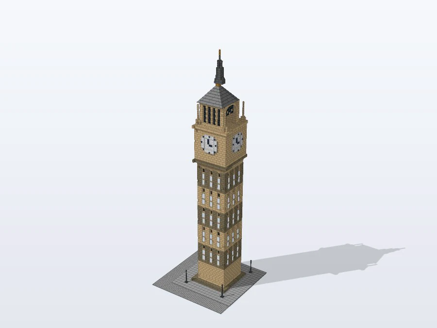 London Elizabeth Tower from the back right