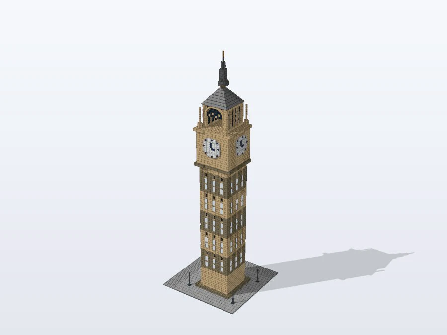 London Elizabeth Tower from the back left
